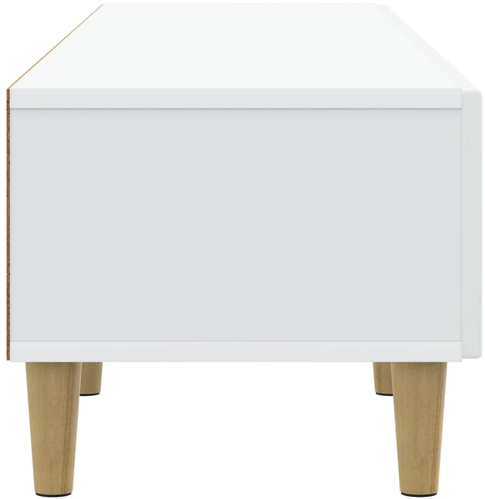 TV staliukas Televizoriaus spintelė su stalčių Balta 147 x 34,5 x 30 cm