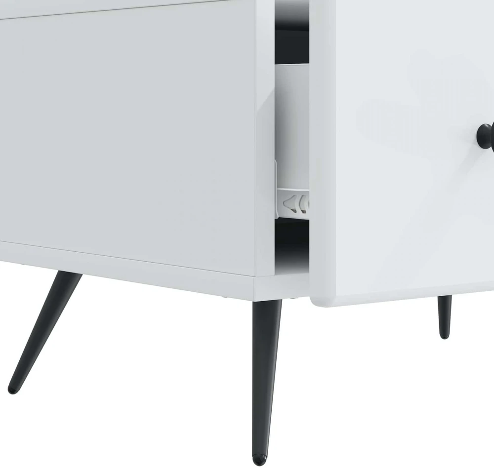 TV staliukas Televizoriaus spintelė su stalčių Balta 147 x 34,5 x 30 cm