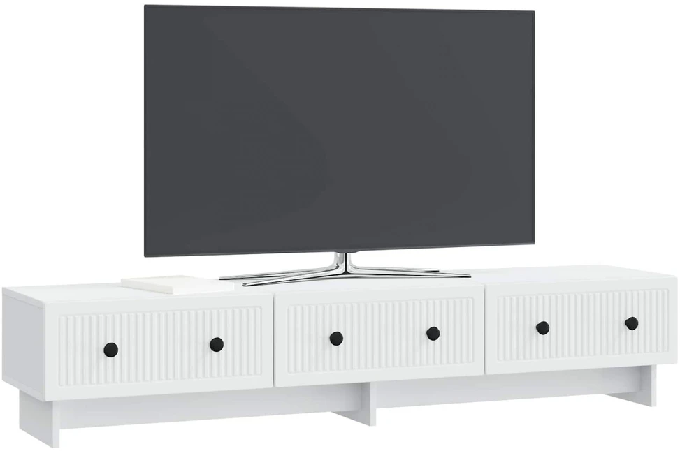 TV staliukas Televizoriaus spintelė su stalčių Balta 147 x 34,5 x 30 cm