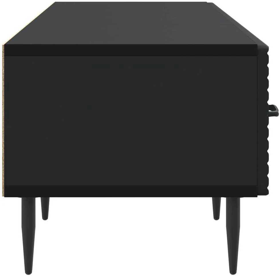 TV staliukas Televizoriaus spintelė su stalčių Juoda 147 x 34,5 x 30 cm