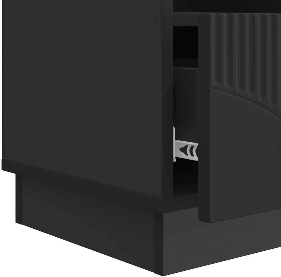 TV staliukas Televizoriaus spintelė su stalčių Juoda 102 x 34,5 x 47 cm