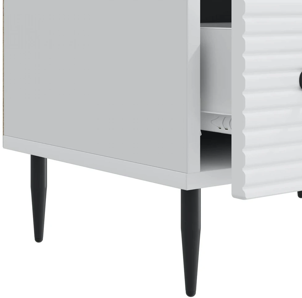 TV staliukas Televizoriaus spintelė su stalčių Balta 147 x 34,5 x 30 cm