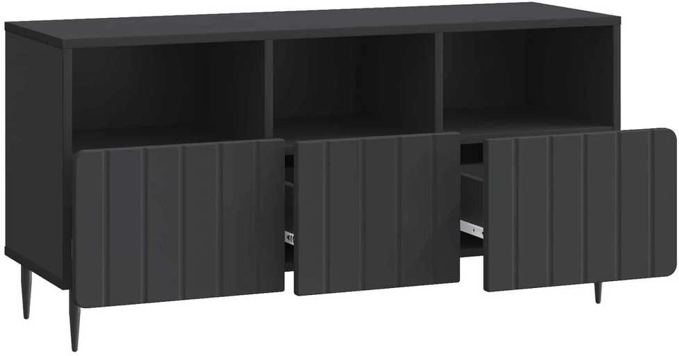 TV staliukas Televizoriaus spintelė su stalčių Juoda 102 x 34,5 x 50 cm