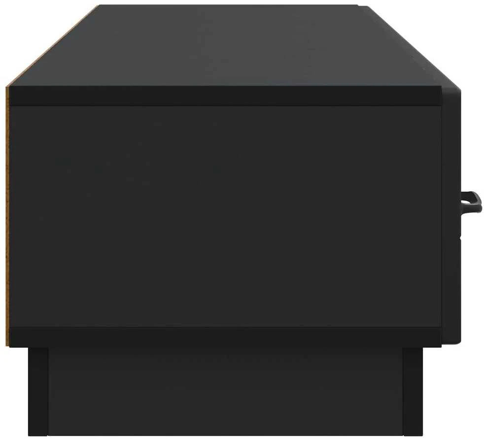 TV staliukas Televizoriaus spintelė su stalčių Juoda 147 x 34,5 x 27 cm