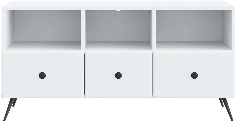 TV staliukas Televizoriaus spintelė su stalčių Balta 102 x 34,5 x 50 cm