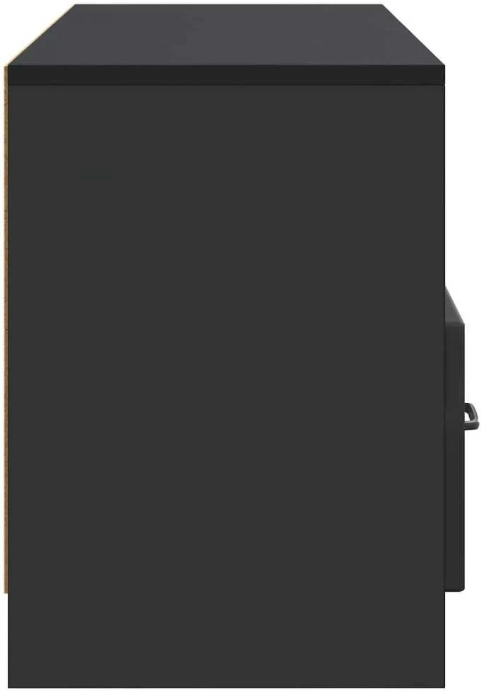 TV staliukas Televizoriaus spintelė su stalčių Juoda 102 x 34,5 x 47 cm