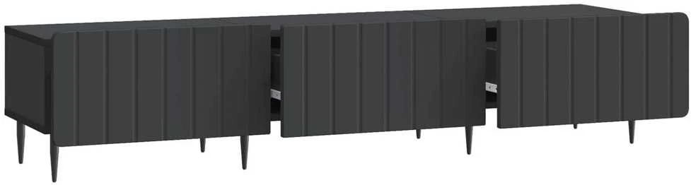 TV staliukas Televizoriaus spintelė su stalčių Juoda 147 x 34,5 x 32 cm