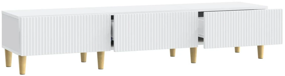 TV staliukas Televizoriaus spintelė su stalčių Balta 147 x 34,5 x 30 cm