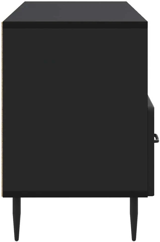 TV staliukas Televizoriaus spintelė su stalčių Juoda 102 x 34,5 x 50 cm