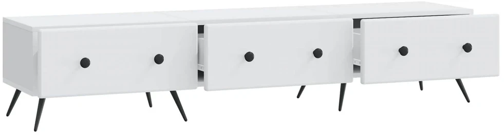 TV staliukas Televizoriaus spintelė su stalčių Balta 147 x 34,5 x 30 cm