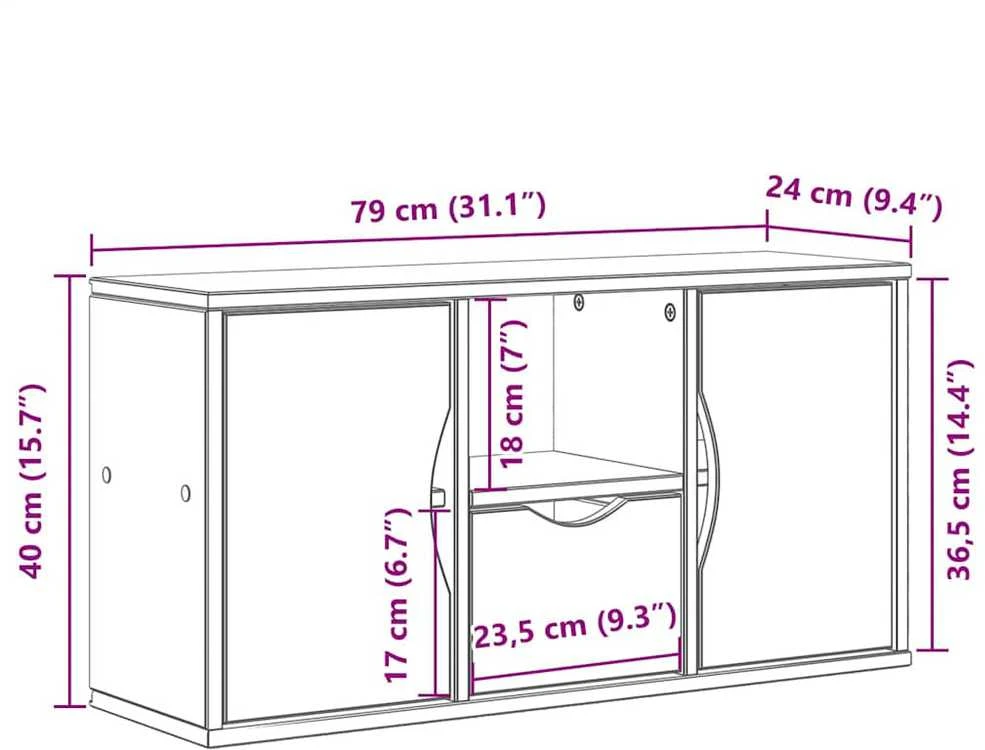 TV staliukas Televizoriaus spintelė su stalčiumi, ODDA, baltas, 79x24x40cm