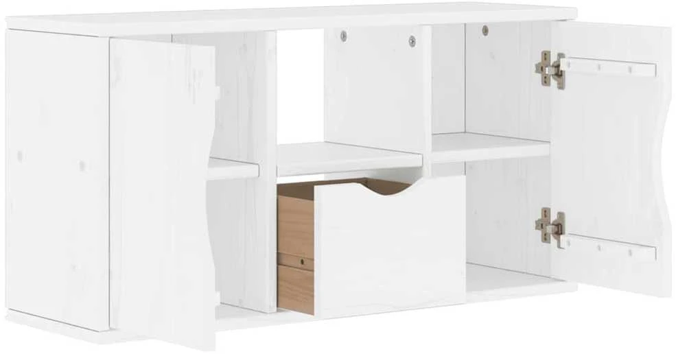 TV staliukas Televizoriaus spintelė su stalčiumi, ODDA, baltas, 79x24x40cm