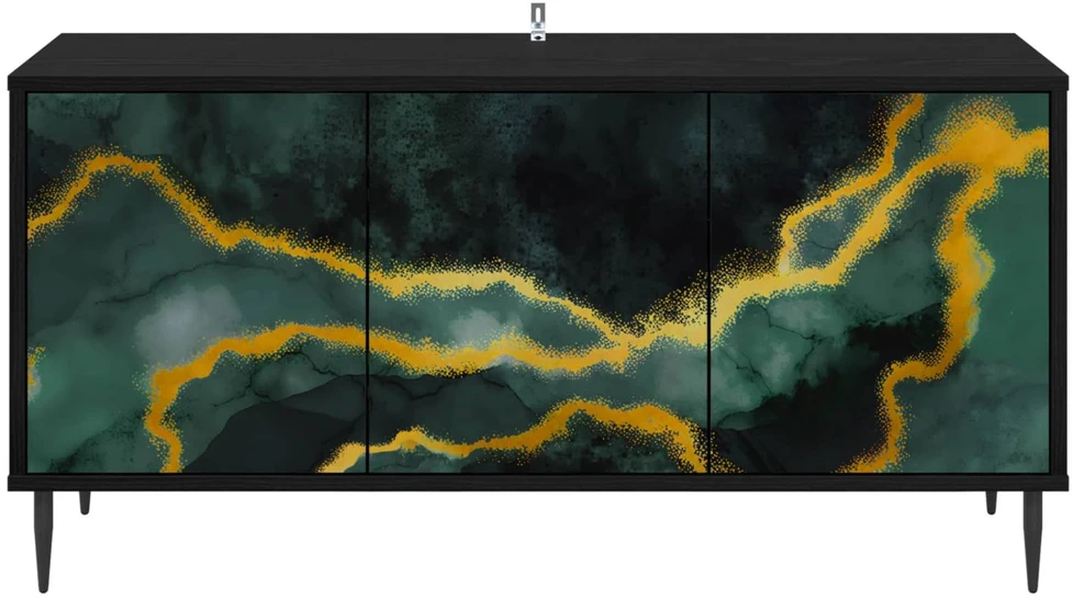 TV staliukas Televizoriaus spintelė WIJHE 102 x 33 x 51 cm Juodojo ąžuolo