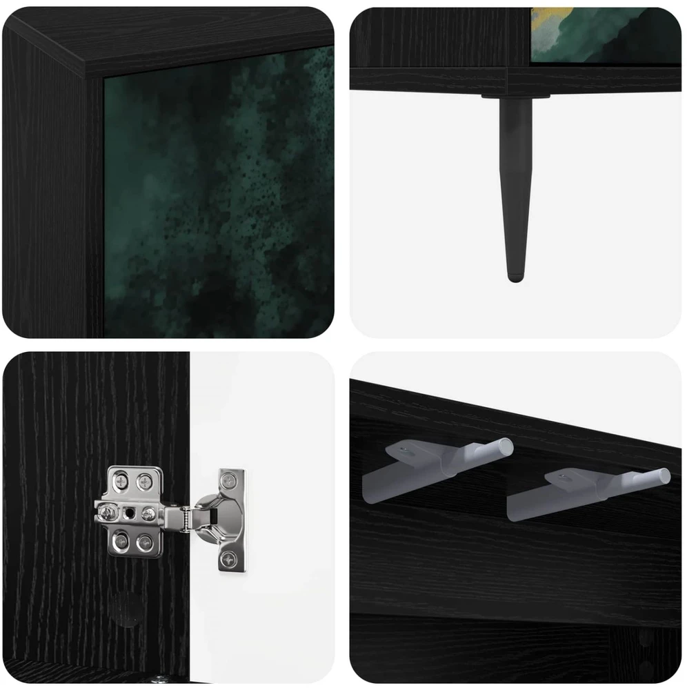 TV staliukas Televizoriaus spintelė WIJHE 69 x 33 x 50,5 cm Juodojo ąžuolo