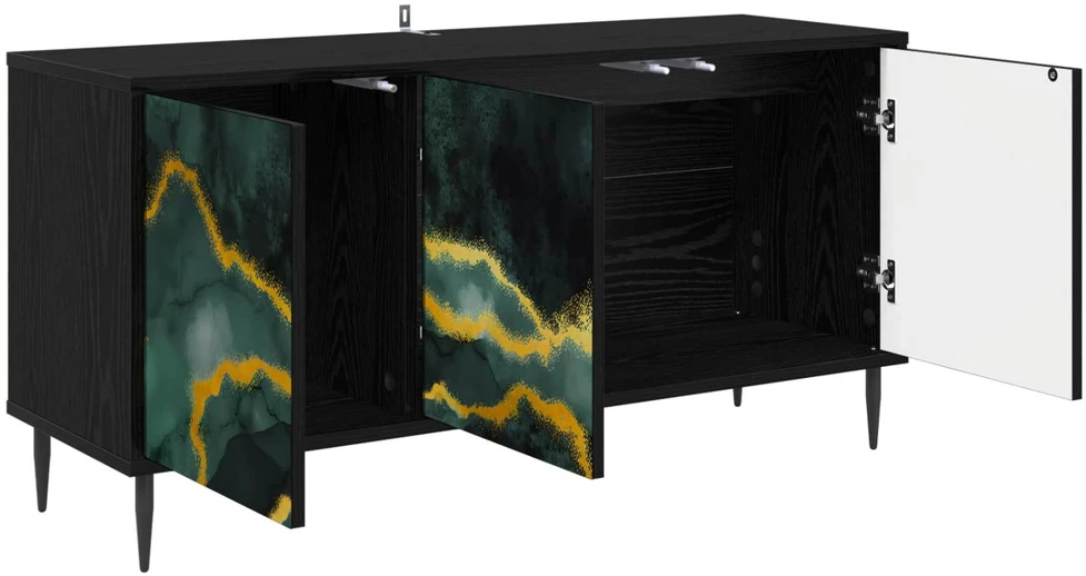 TV staliukas Televizoriaus spintelė WIJHE 102 x 33 x 51 cm Juodojo ąžuolo