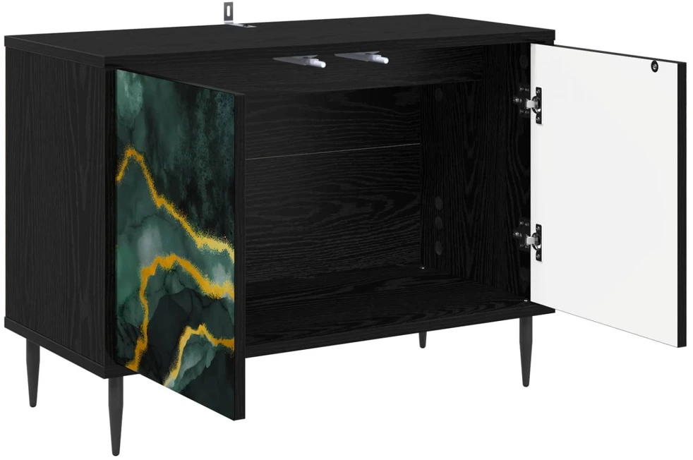 TV staliukas Televizoriaus spintelė WIJHE 69 x 33 x 50,5 cm Juodojo ąžuolo