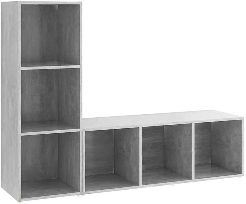 TV staliukas Televizoriaus spintelės, 2vnt., pilkos, 107x35x37cm, MDP