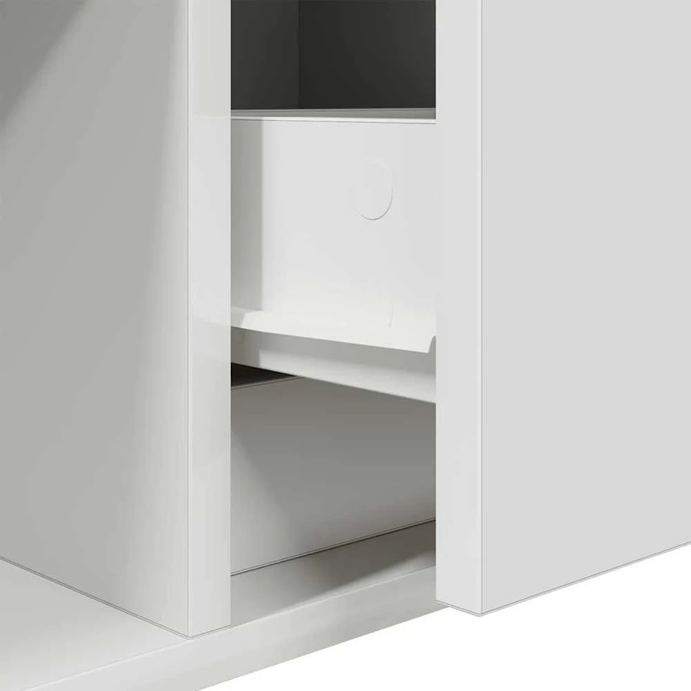 TV staliukas Televizoriaus spintelės, 2vnt., baltos, 100x31x25,5 cm, mediena