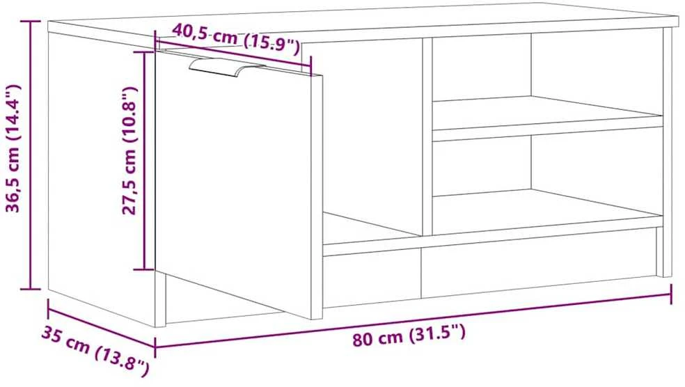 TV staliukas Televizoriaus spintelės, 2vnt., artisano, 80x35x36,5cm, mediena