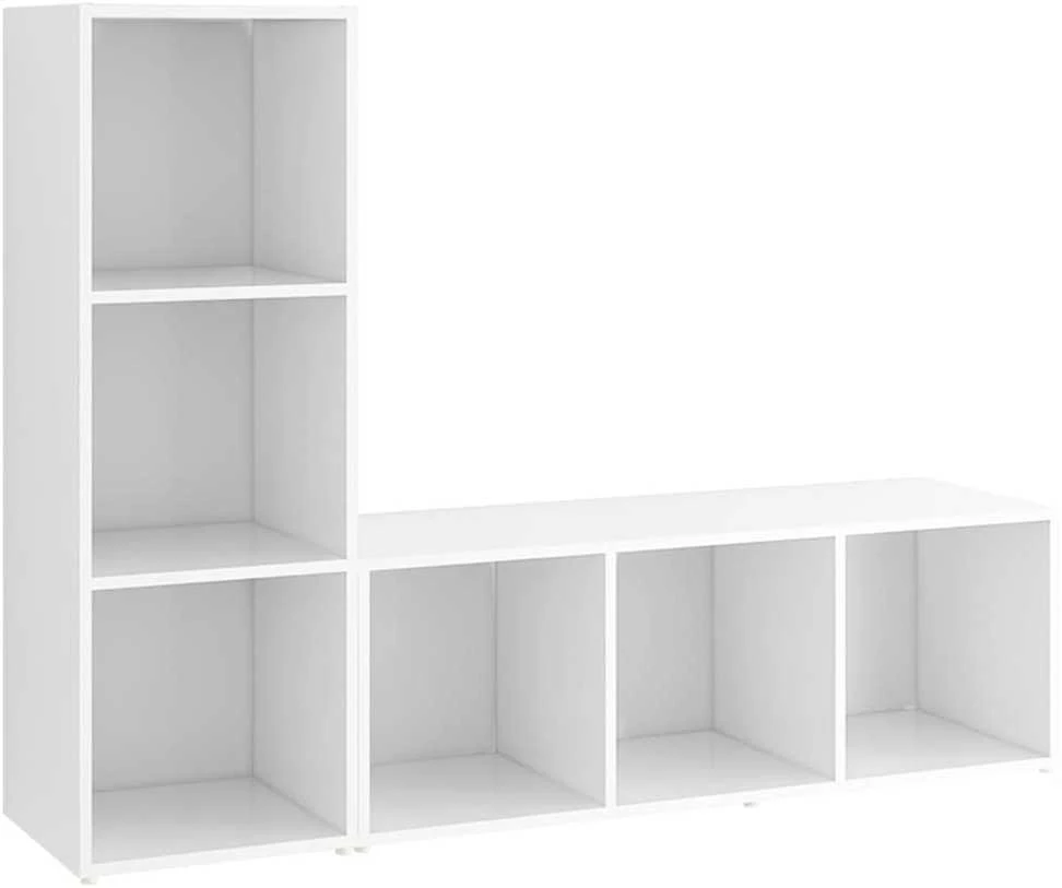 TV staliukas Televizoriaus spintelės, 2vnt., baltos, 107x35x37cm, MDP