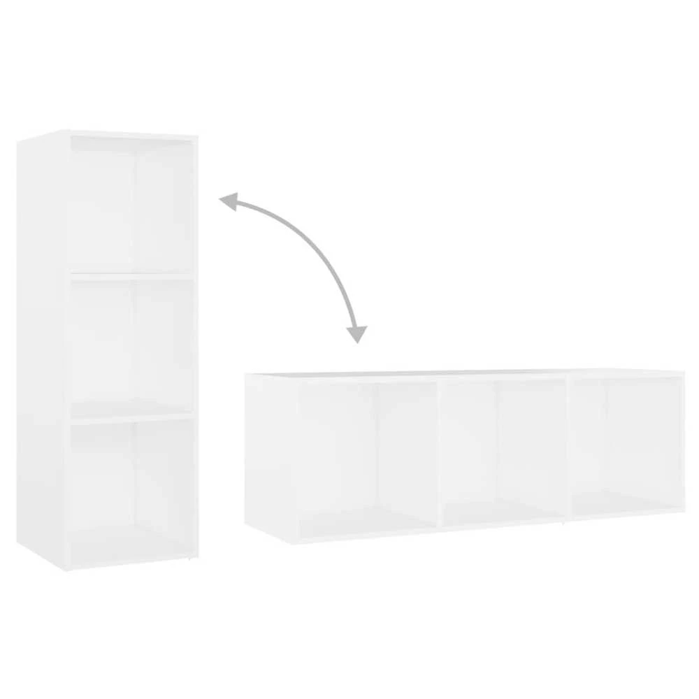 TV staliukas Televizoriaus spintelės, 3vnt., baltos, 107x35x37cm, MDP