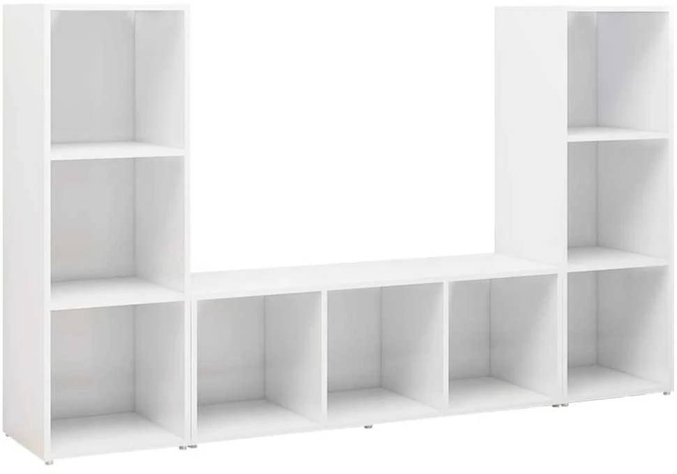 TV staliukas Televizoriaus spintelės, 3vnt., baltos, 107x35x37cm, MDP