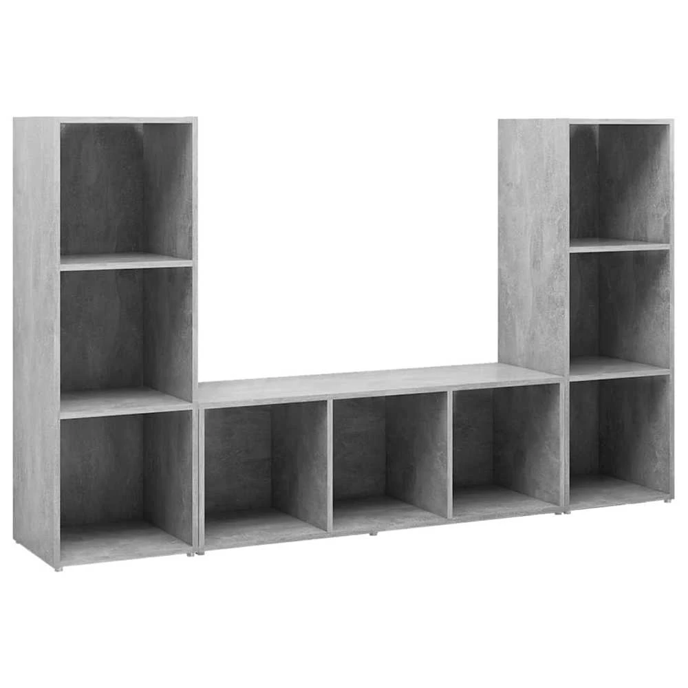 TV staliukas Televizoriaus spintelės, 3vnt., pilkos, 107x35x37cm, MDP