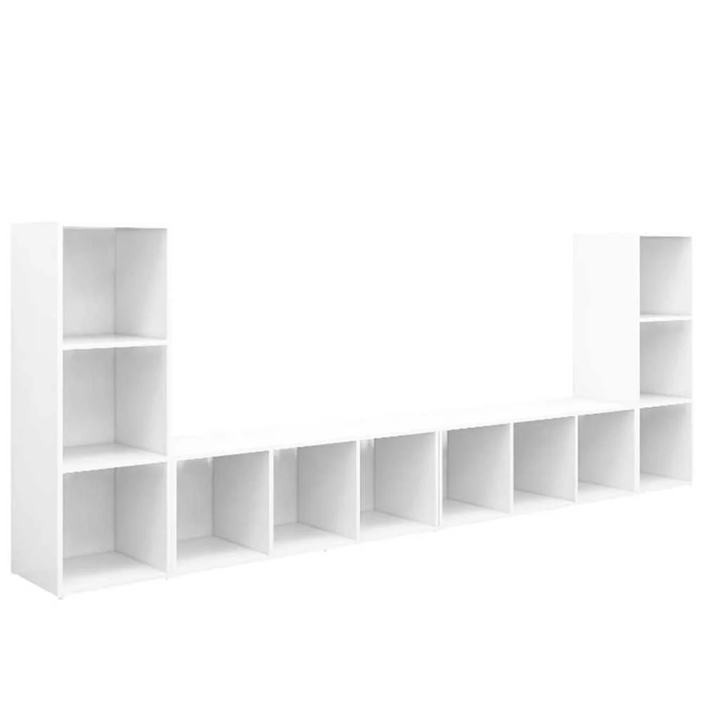 TV staliukas Televizoriaus spintelės, 4vnt., baltos, 107x35x37cm, MDP