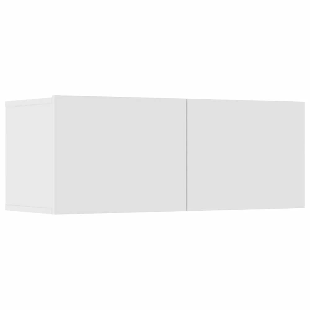 TV staliukas Televizoriaus spintelės, 4vnt., baltos, 80x30x30cm, mediena