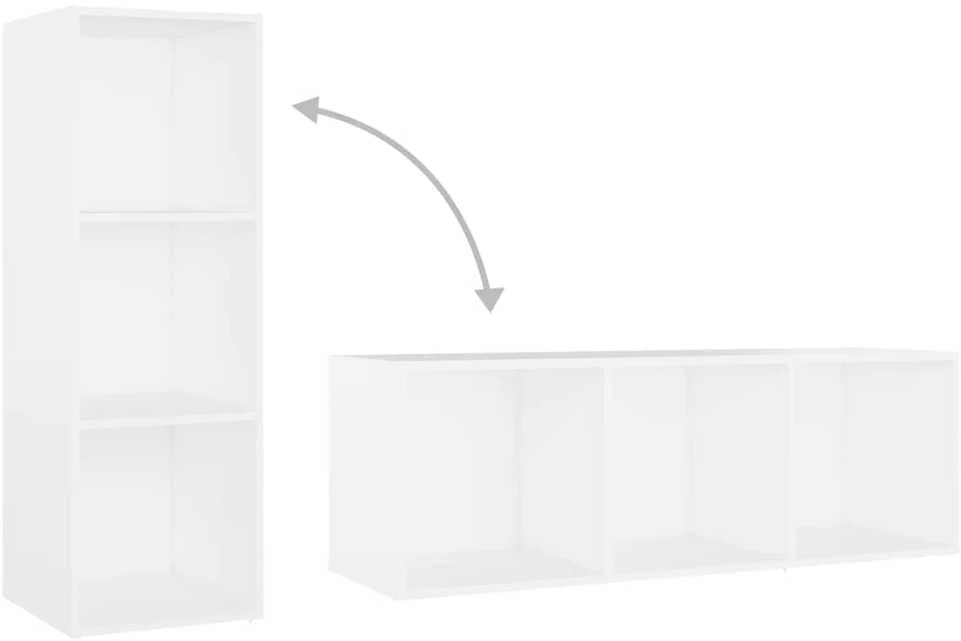 TV staliukas Televizoriaus spintelės, 4vnt., baltos, 107x35x37cm, MDP