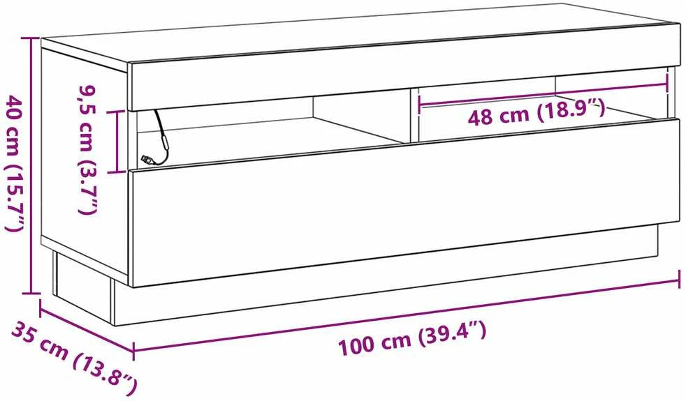 TV staliukas Televizoriaus spintelė 100 x 35 x 40 cm Juodas ąžuolas