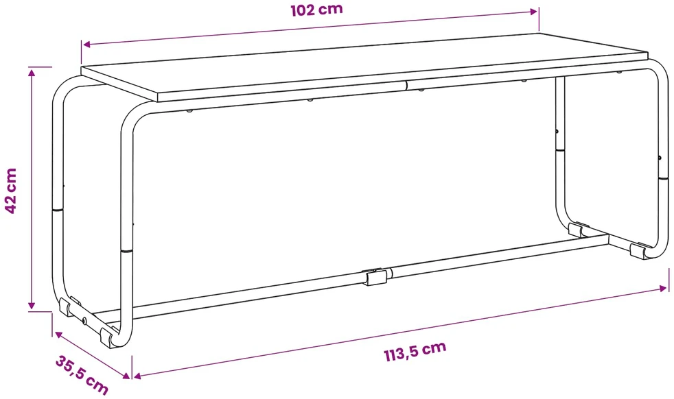 TV staliukas Televizoriaus stovas 113.5 x 35.5 x 42 cm Artisano ąžuolo