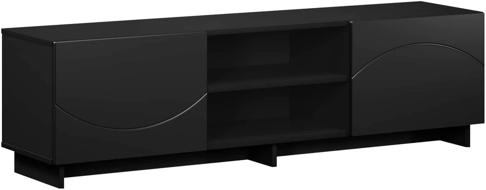 TV staliukas Televizoriaus stovas 140 x 34,5 x 40 cm Juoda Apdirbta mediena