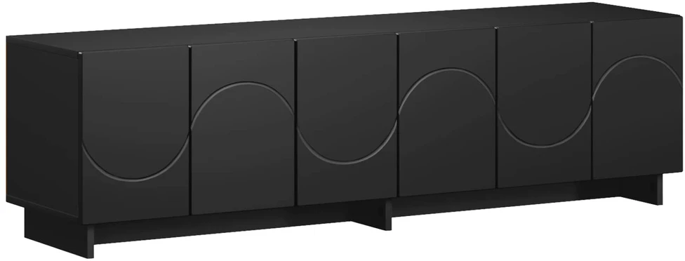 TV staliukas Televizoriaus stovas 140 x 34,5 x 40 cm Juoda Apdirbta mediena