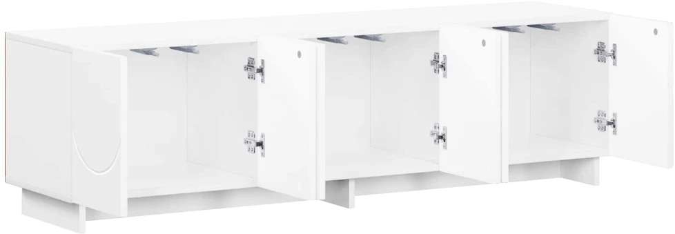 TV staliukas Televizoriaus stovas 140 x 34,5 x 40 cm Balta Apdirbta mediena