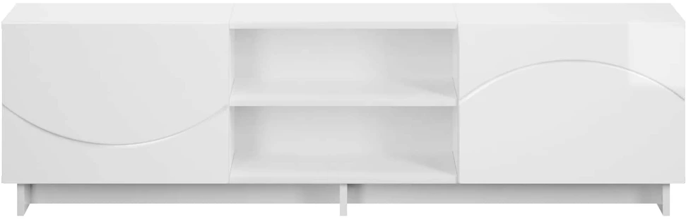 TV staliukas Televizoriaus stovas 140 x 34.5 x 40 cm Itin blizgi balta