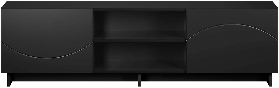 TV staliukas Televizoriaus stovas 140 x 34,5 x 40 cm Juoda Apdirbta mediena