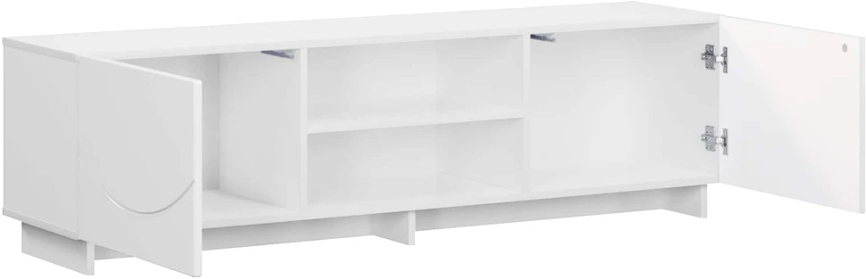 TV staliukas Televizoriaus stovas 140 x 34.5 x 40 cm Itin blizgi balta