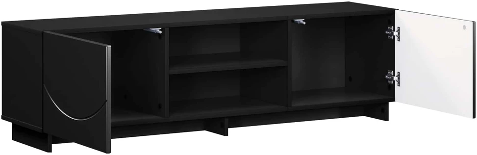 TV staliukas Televizoriaus stovas 140 x 34,5 x 40 cm Juoda Apdirbta mediena