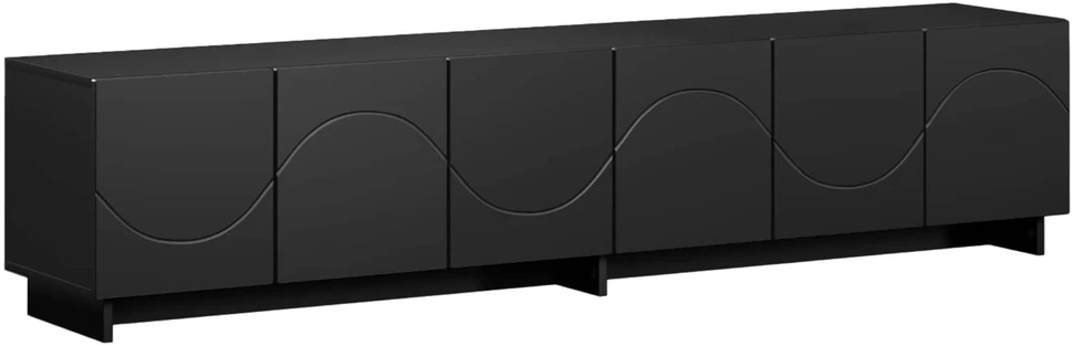 TV staliukas Televizoriaus stovas 179.5 x 34.5 x 40 cm Juoda