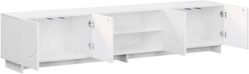 TV staliukas Televizoriaus stovas 179.5 x 34.5 x 40 cm Itin blizgi balta