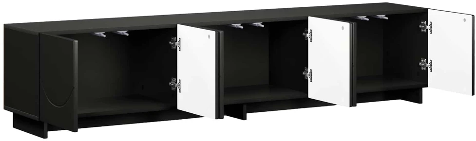 TV staliukas Televizoriaus stovas 179.5 x 34.5 x 40 cm Juoda