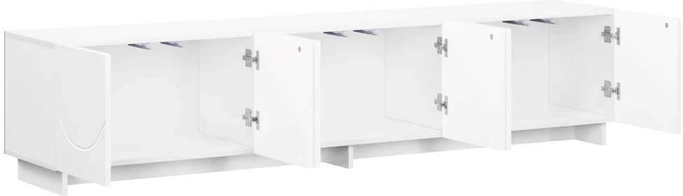 TV staliukas Televizoriaus stovas 179.5 x 34.5 x 40 cm Itin blizgi balta