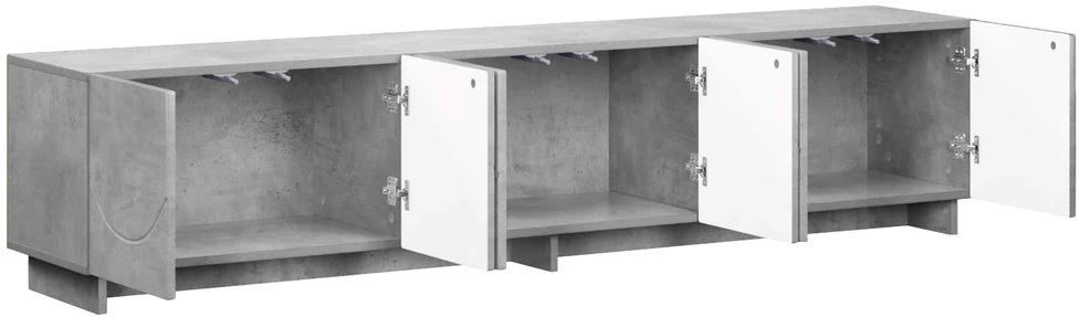 TV staliukas Televizoriaus stovas 179.5 x 34.5 x 40 cm Betono pilka
