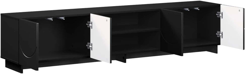 TV staliukas Televizoriaus stovas 179.5 x 34.5 x 40 cm Juoda