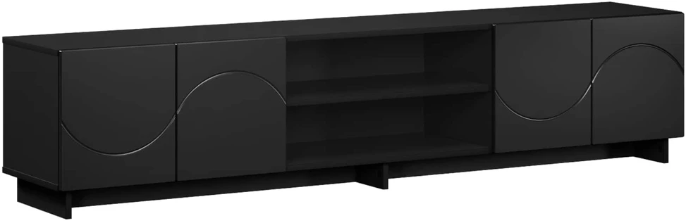 TV staliukas Televizoriaus stovas 179.5 x 34.5 x 40 cm Juoda