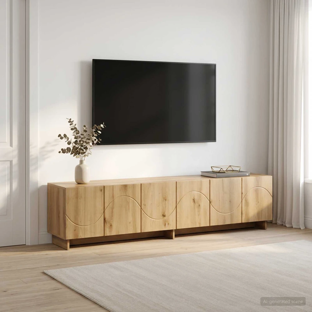 TV staliukas Televizoriaus stovas 180 x 34,5 x 40 cm Artisano ąžuolo