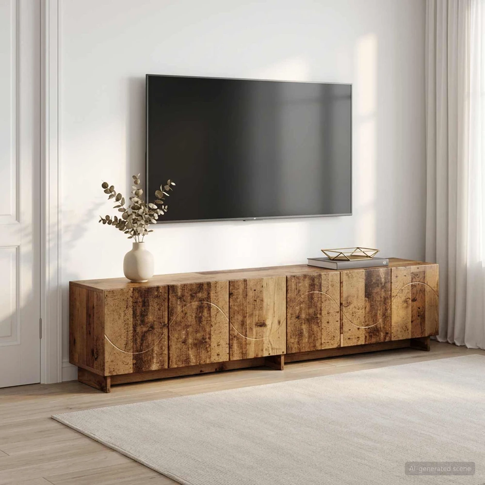 TV staliukas Televizoriaus stovas 179.5 x 34.5 x 40 cm Sendintos medienos
