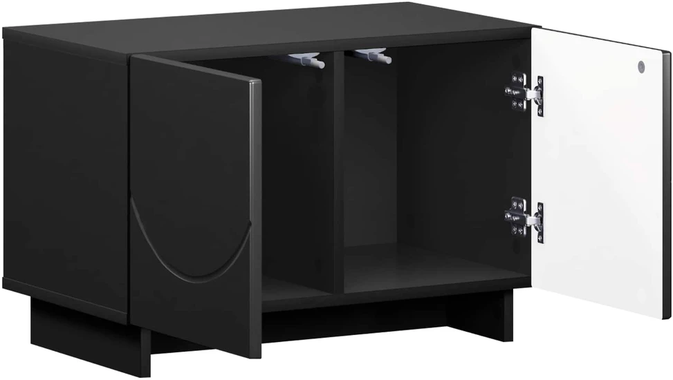 TV staliukas Televizoriaus stovas 60 x 34,5 x 40 cm Juoda Apdirbta mediena