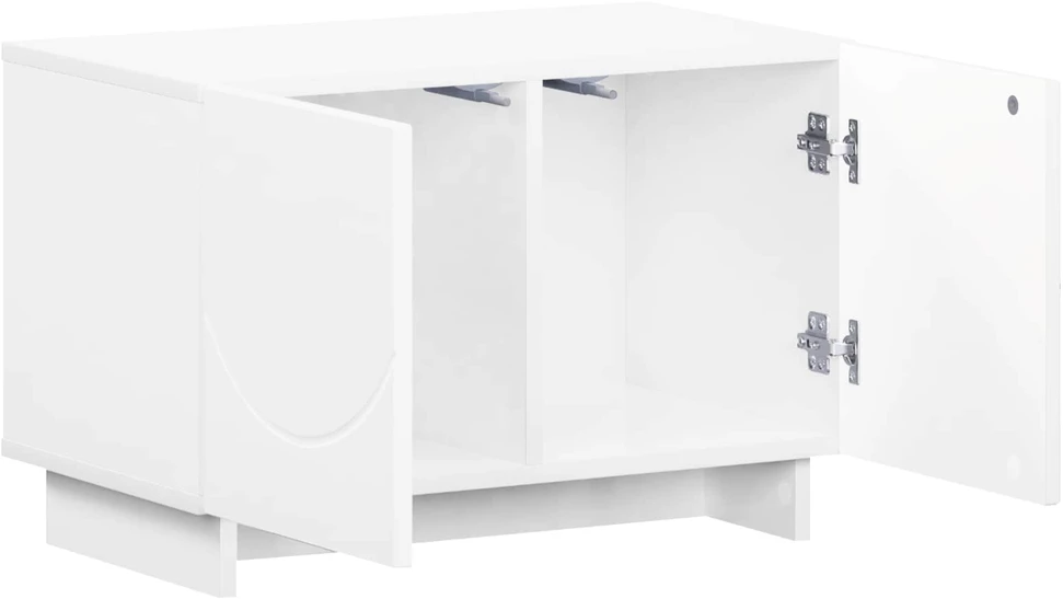 TV staliukas Televizoriaus stovas 60 x 34,5 x 40 cm Itin blizgi balta
